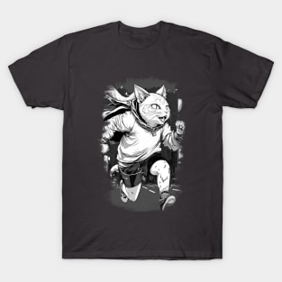 Super Heroes Cat Running T-Shirt